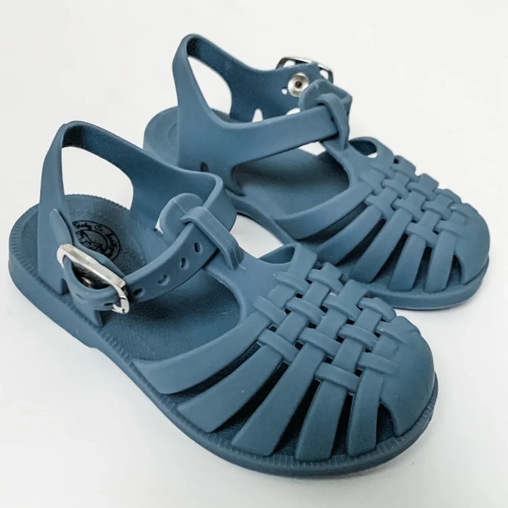 Kids Blue Jelly Fisherman Sandals